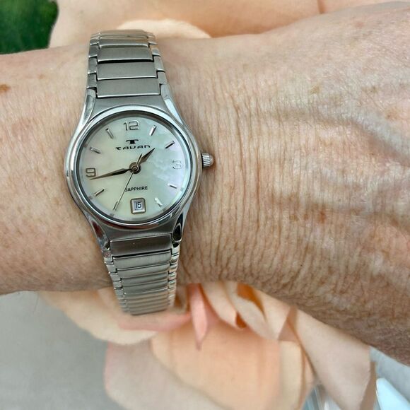 Tavan Swiss Quartz Stainless Steel Watch Mother of Pearl Dial - Picture 8 of 16